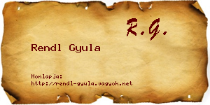 Rendl Gyula névjegykártya